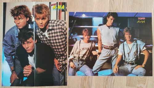 A-HA 2x A2 poster from magazine Norway. ROLLING STONES, DIRE STRAITS.
