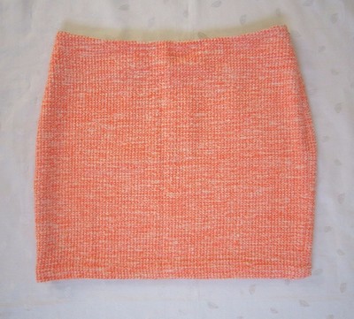 Madewell Women's Bright Orange Cream Knit Tweed Mini Skirt ~ Size 8