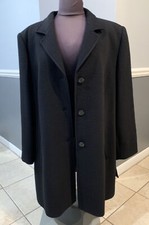 Marina Rinaldi Basic Black Wool100% Giacca+pant Coat Jacket Size20 Made In Italy