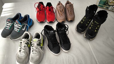 6 X Sneakers, Nike, Air Max 270, 90, 97, Runner Puma ,Kappa Stiefel Gr. 37, 37,5