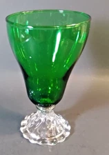 Anchor Hocking Burple Green Goblet 6" tall