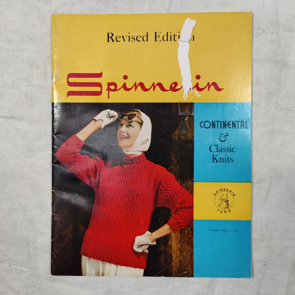 1958 Spinnerin Continental & Classic Knits Knitting Crochet Pattern Book # 144 - Image 2 of 4