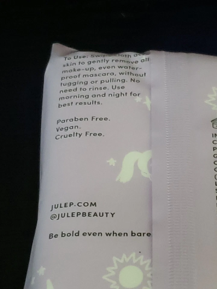 JULEP  Love Your Bare Face Brightening Cleansing Cloths 30 Towelettes Wipes - Image 4 of 4