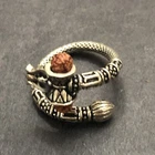 Sterling Silver 925 Lot Ring F33 Sz 7 Bali Cuff Band Vintage Unique Wrap Lotus