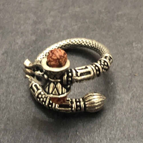 Sterling Silver 925 Lot Ring F33 Sz 7 Bali Cuff Band Vintage Unique Wrap Lotus