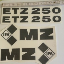 ETZ 250,MZ,Aufklebersatz,Oldtimer,Seitendeckel,Tank,Schwarz-Weiß