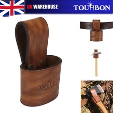 TOURBON Leather Workshop Tool Belt Holder Camping Hammer Axe Hatchet Holster UK