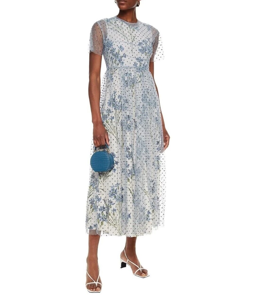 Midi dress RED VALENTINO Ruffled point d'esprit midi dress