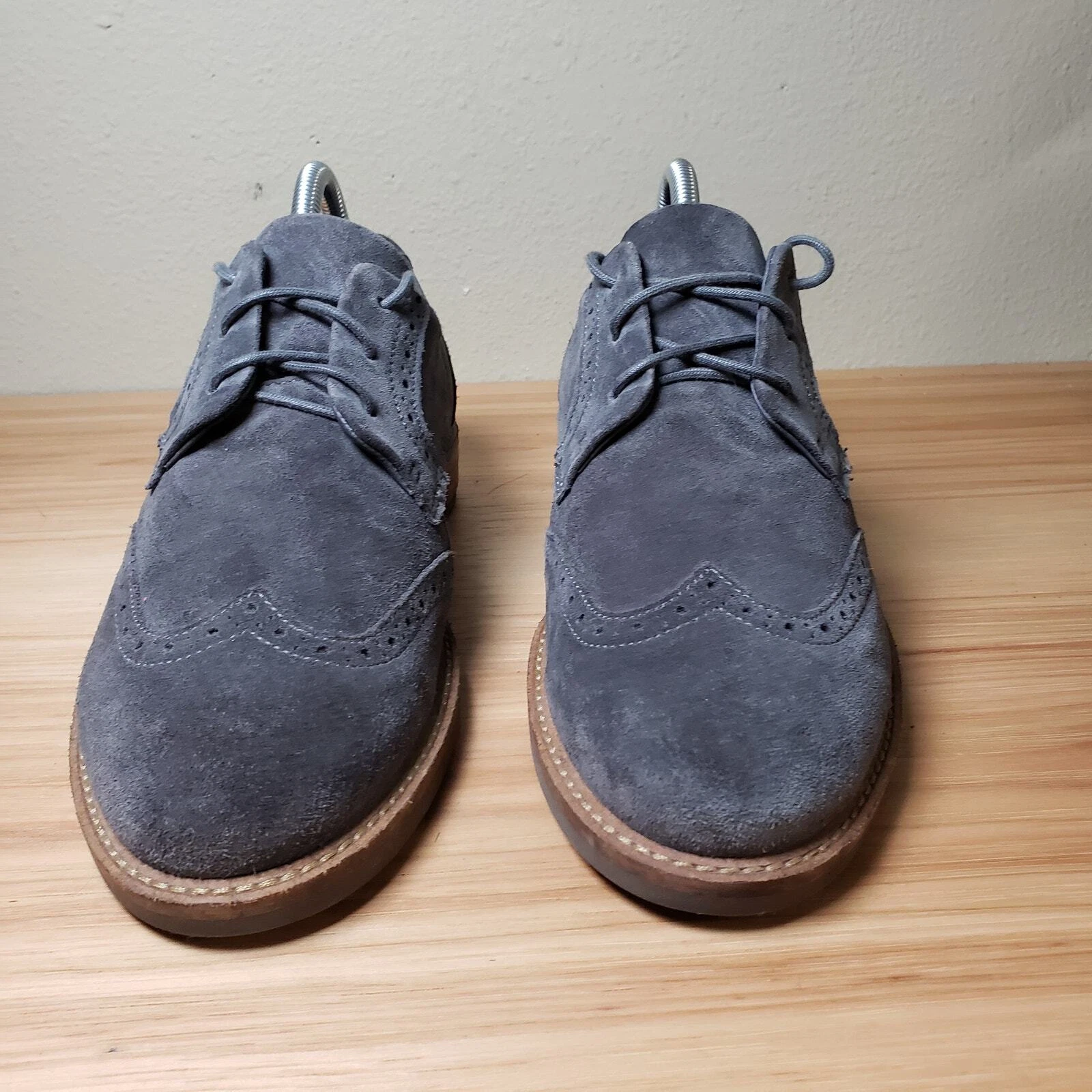 Mocassini donna Ecco 39 Sartorlle stringati sartoriali grigio scamosciato ufficio accademia