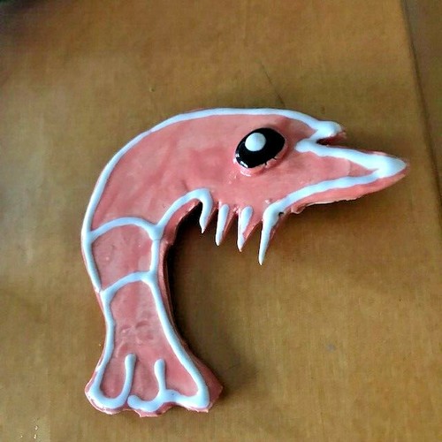 Shrimp Pin Brooch Handmade Ceramic Pam Martin Savannah GA Coast Islands New - 第 2/9 張圖片
