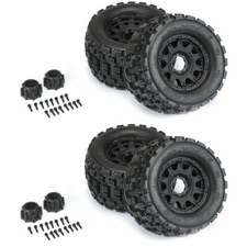 Pro-Line Badlands MX38 3.8" All Terrain Tires Mounted w/ Black Wheels 4 F/R