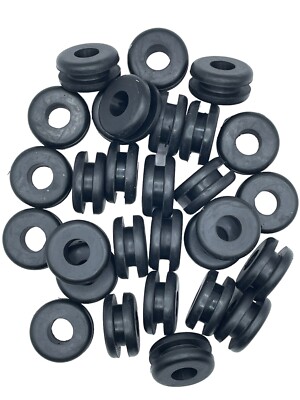 Rubber Grommet to fit 1/2'' Hole in 1/8'' Thick Panel - 5/16'' Inner Diameter