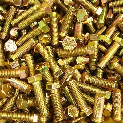 (100) 7/16''-14 X 1-1/2'' Grade 8 Hex Head Cap Screw Bolt Yellow Zinc Coarse