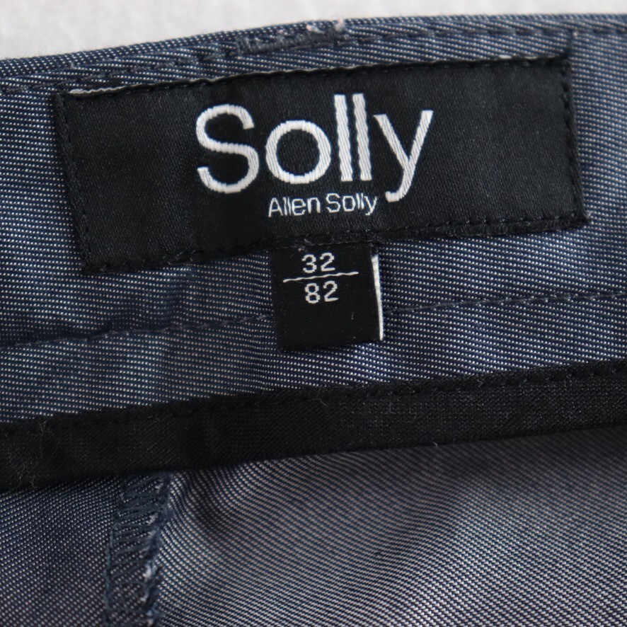 Solly by Allen Solly Womens Dress Pants Size 32 10 12 Blue Grey Shiny Crop Cuff image 3