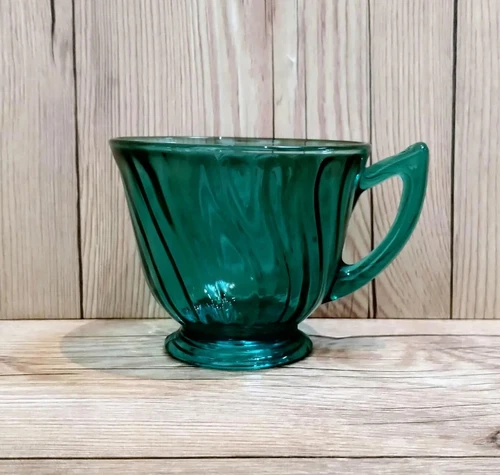 Jeannette Swirl Ultramarine Teal Teacup Replacements Multiples Depression Glass