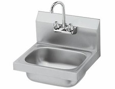 Stainless Steel Wall Mount Hand Sink w/ Faucet 14"x10"x5" -NSF-NEW