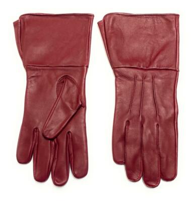 Men's Long Leather Gauntlet Glove with Extra Wide Cuff Opening Unlined