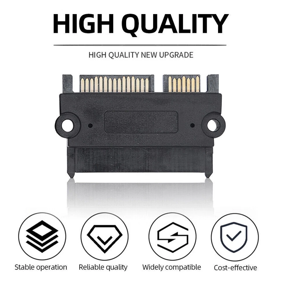 SATA 22P 7+15Pin Male Plug to SATA 22Pin 7+15P Female Jack Adapter Convertor 10x - Image 3 of 4