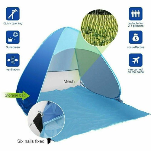 Pop Up Strandzelt Sonnenschutz Schutz Outdoor Camping Angeln Baldachin Tragbar USA - Bild 10 von 10