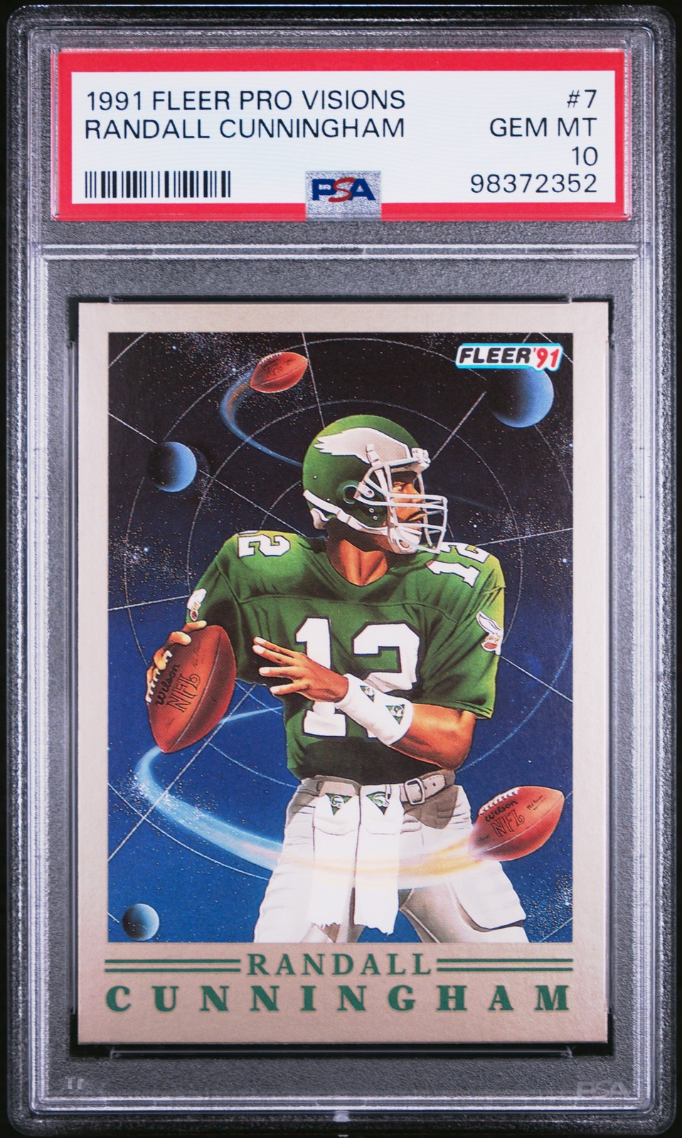 1991 FLEER PRO-VISIONS #7 RANDALL CUNNINGHAM PSA 10