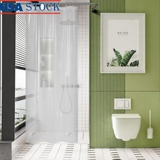 Waterproof Heavy Duty Shower Curtain Liner W/ Weighted Stones Easy Care New