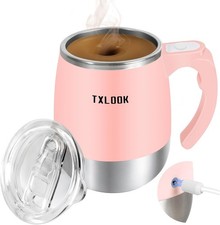 Self Stirring Mug, Rechargeable Automatic Magnetic Stirring Coffee Mug with Tran