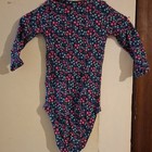 Child of Mine by Carter's Navy Cotton Knit Floral Bodysuit LS Snap 3-6M — photo 5