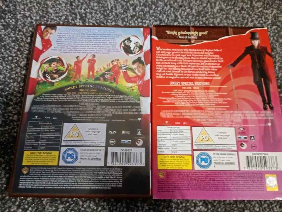 Charlie Chocolate Factory Chocolate Bar Slipcover Ed Nice Variant Very Good Dvd - Image 2 of 2