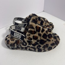 UGG Fluff Yeah Slide Leopard Amphora Mocassin Slip-on Sandal Women's Size 9