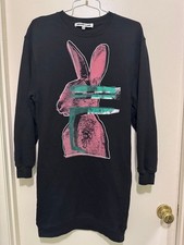 MCQ ALEXANDER MCQUEEN GLITCH BUNNY SWEATSHIRT DRESS S