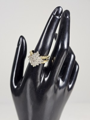 Vintage 14K Gold Diamant Cluster Ring Schneeflocke Cocktail ~1 ctw Nachlass Schmuck