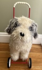 Vintage Mulholland and Bailie English Sheep Dog Push Along Childs Dog Walker toy