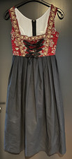 Damen Trachten Dirndl ärmellos Schwarz, Rot gemustert Gr. 34 v. Oscartrachten