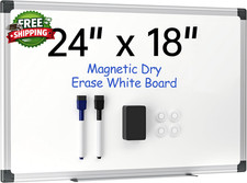 24" X 18" Magnetic Whiteboard for Wall Dry Erase Board with Silver Frame in uni