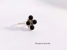 Black Onyx Ring, 925 Sterling Silver, Designer Ring, Boho Ring, Texture All Size