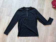 Express Men  s Long Sleeve Stretch Henley - Black Size M Signature