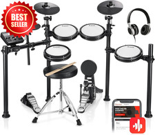 DED-200 Electric Drum Set Quiet Mesh Pads 31 Kits 450 Sounds Throne US