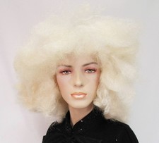 Unisex White Afro Wig Circus Clown Performer Disco 70's Grandma
