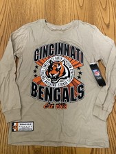 NFL TEAM APPAREL YOUTH CINCINNATI BENGALS LONG SLEEVE SHIRT SIZE 8 NWT 40