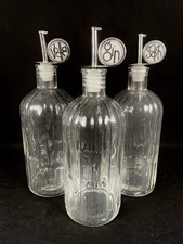 ••Set of 3 Vintage Art Deco Style Glass Liquor Bottles Decanter/Siphon- Barware