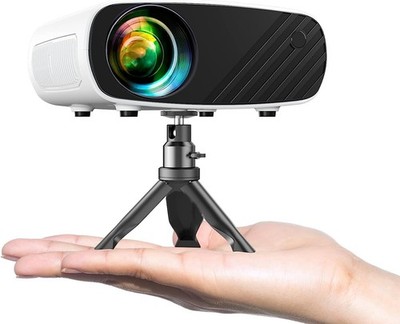 ELEPHAS BL128 Mini Projector for iPhone, 2023 Upgraded 1080P HD, 8000L - WHITE