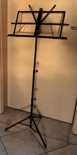 Notenständer Metall Schwarz Matt Zum Mitnehmen Klappbar Faltbar Musik