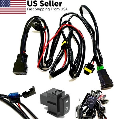 12V 40A H8 Wiring Harness Kit Fuse ON OFF Switch Relay LED Fog Light for Nissan
