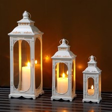 TRIROCKS Set of 3 Vintage Candle Lanterns 26/35/50 cm H Decorative RRP £75