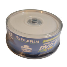 DISCS FUJIFILM DVD-R 25 120 MIN 4.7GB WHITE SURFACE UP TO 8X NEW FACTORY SEALED