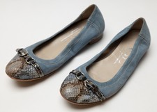 Womens AGL Attilio Giusti Leombruni Blue/Snake Ballet Flats Shoes EU 37.5 US 7.5