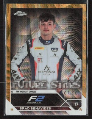 Brad Benavides 2023 Topps Chrome Formula 1 #89 Gold Wave Refractor /50