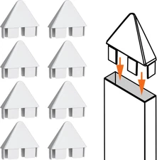 Packs White Vinyl Picket Fence Caps 7/" x 3" Vinyl 8 Pointed Style
