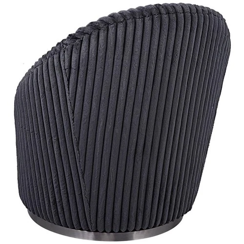 Uttermost Crue Contemporary Stainless Steel and Fabric Swivel Chair in Gray - Picture 5 of 9