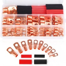 Copper Wire Lugs Terminal Connectors 12 10 8 6 4 2 AWG Cable Heat Shrink Se